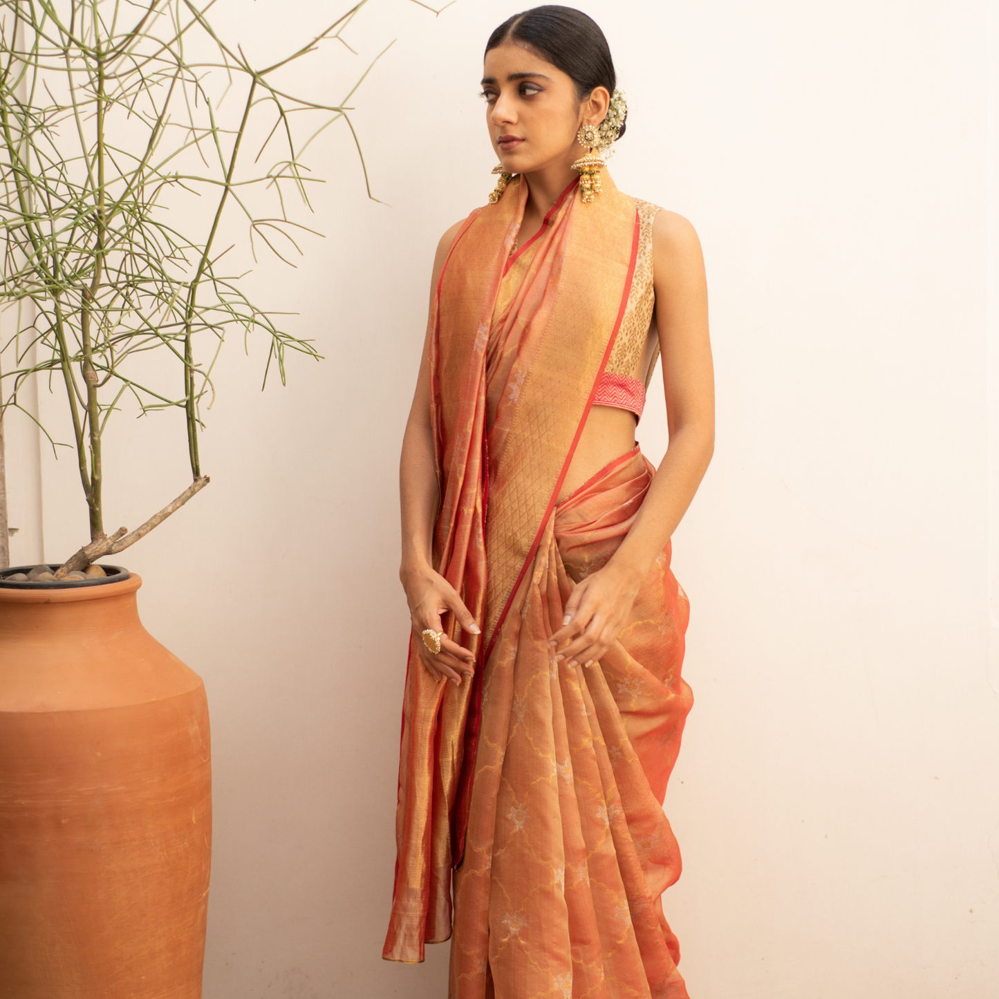 Corel Silk Chanderi Saree