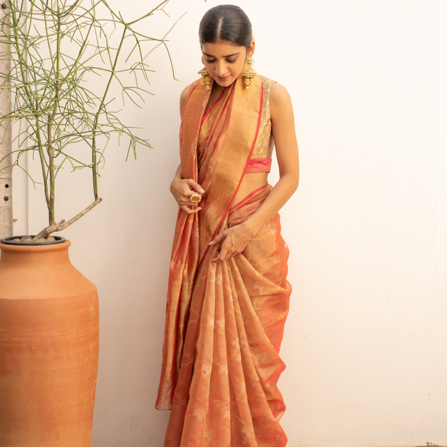 Corel Silk Chanderi Saree