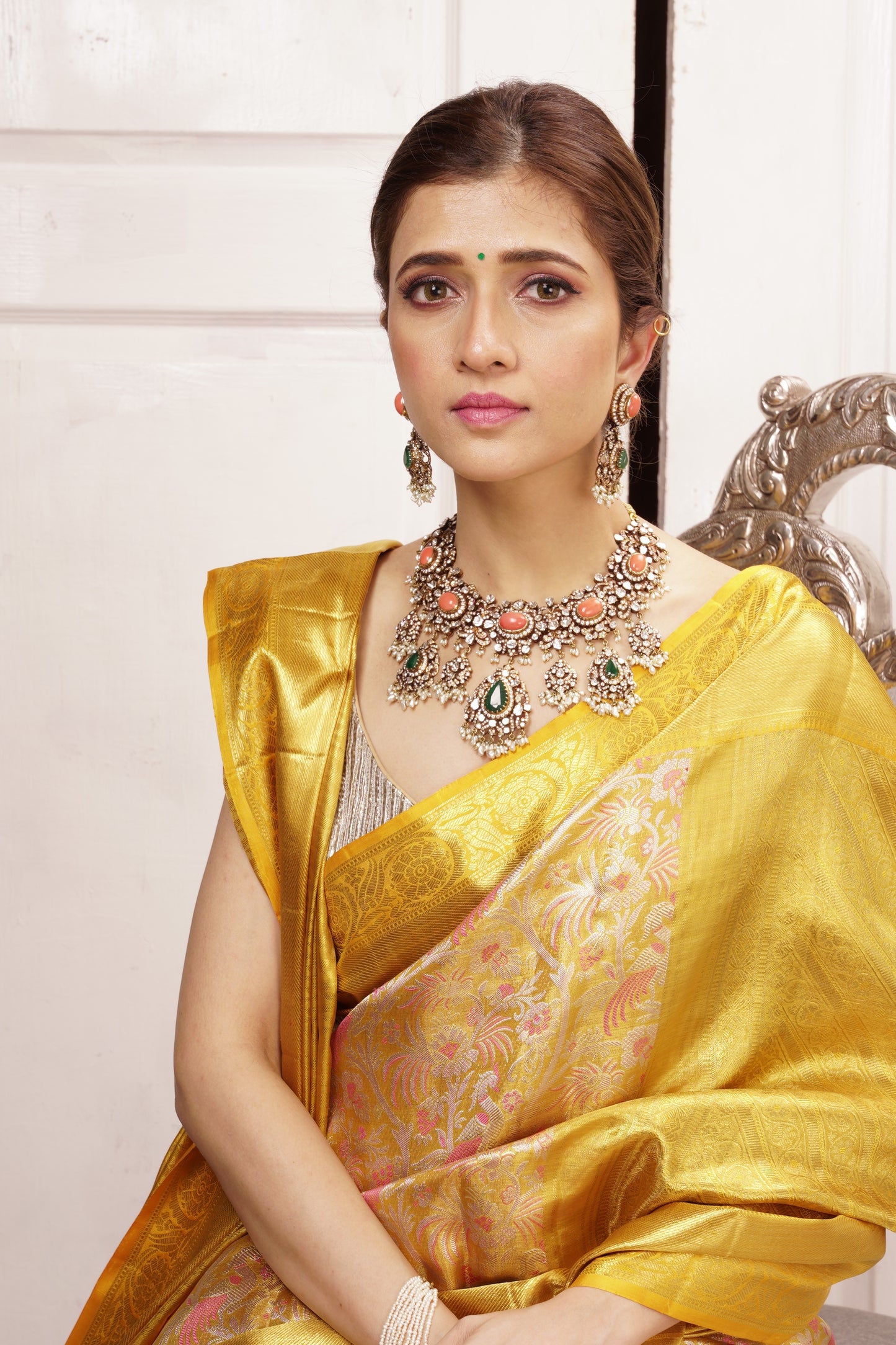 Mustard Yellow Kanjivaram Saree