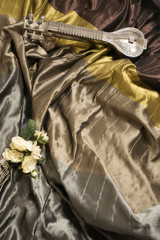 Earth Bound - Stripes Soft Silk Saree