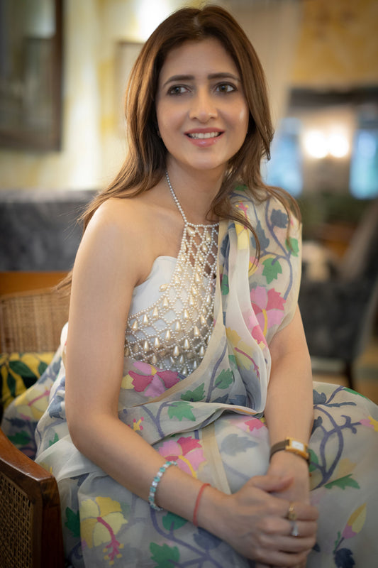 AMARA - White Muslin Jamdani