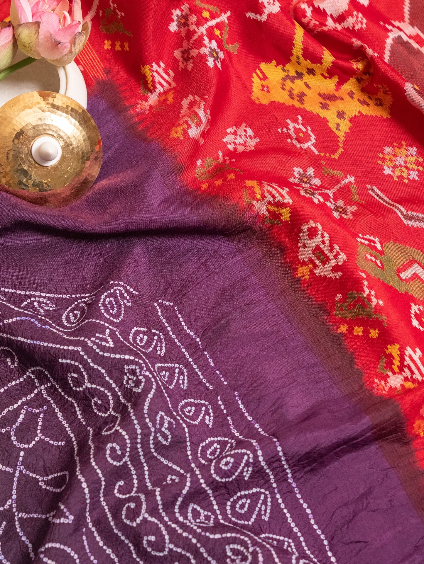 Purple Bandhani Patola Saree