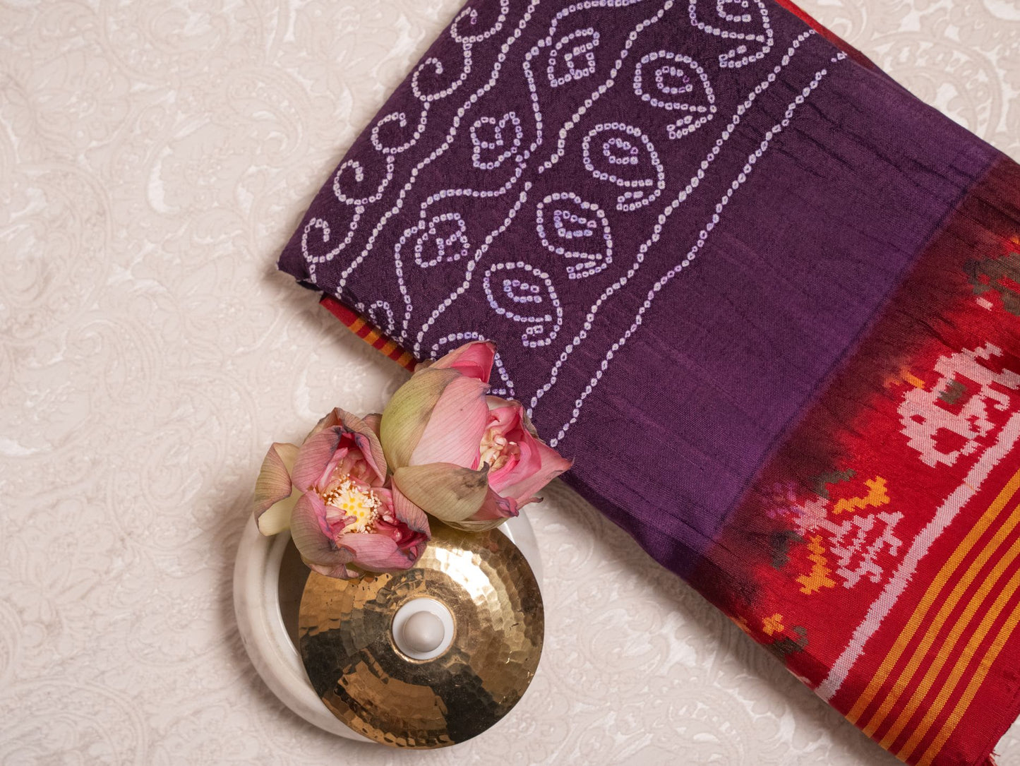 Purple Bandhani Patola Saree