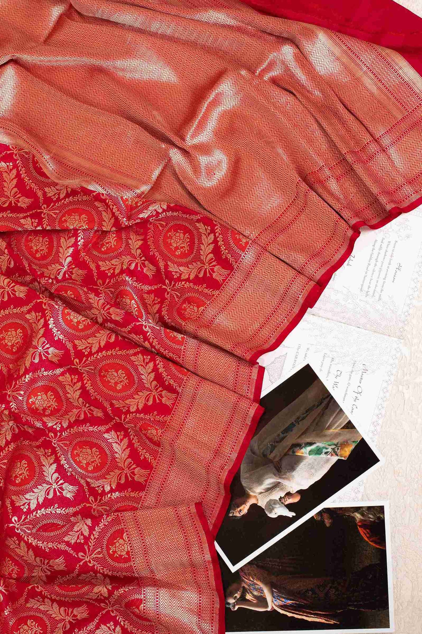 Rubine Red Limited Edition Handwoven Banarasi Saree