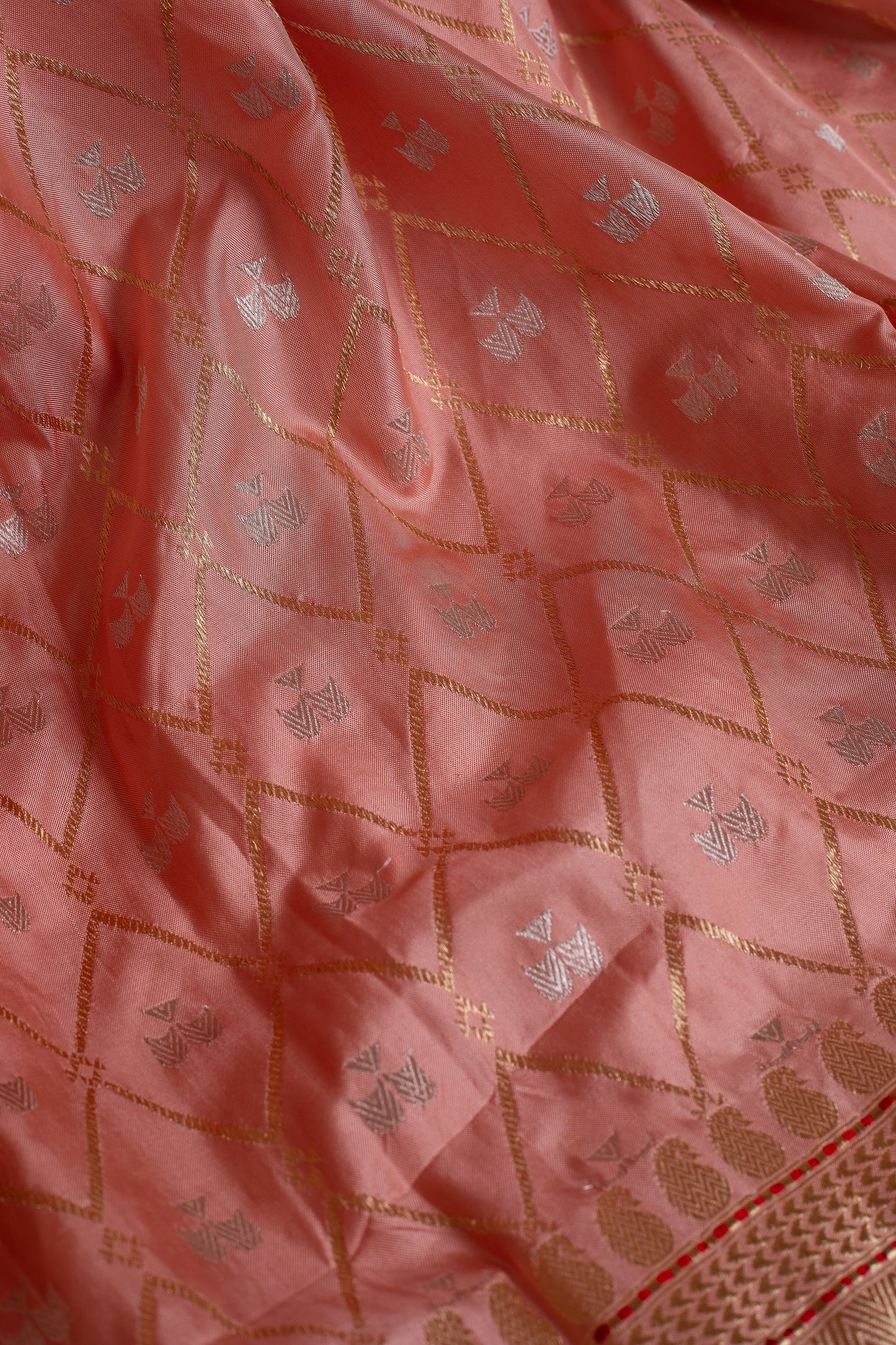 Soft Pink Banarasi Saree with Hand Embroidery