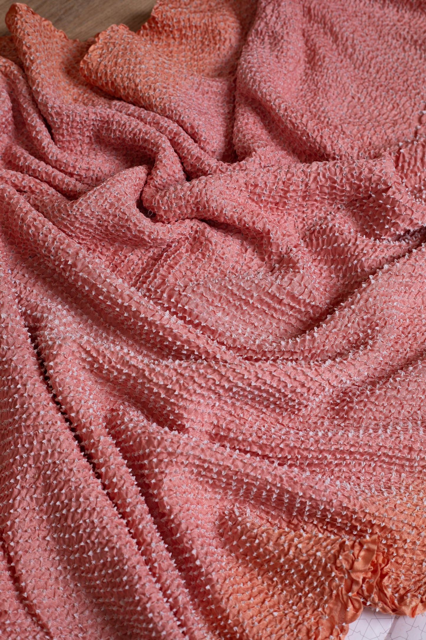 Old Rose Bandhani Saree