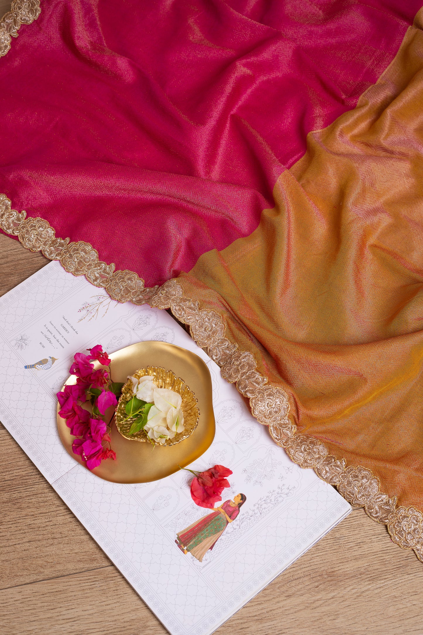 Double shaded Silk Soft Tissue Saree