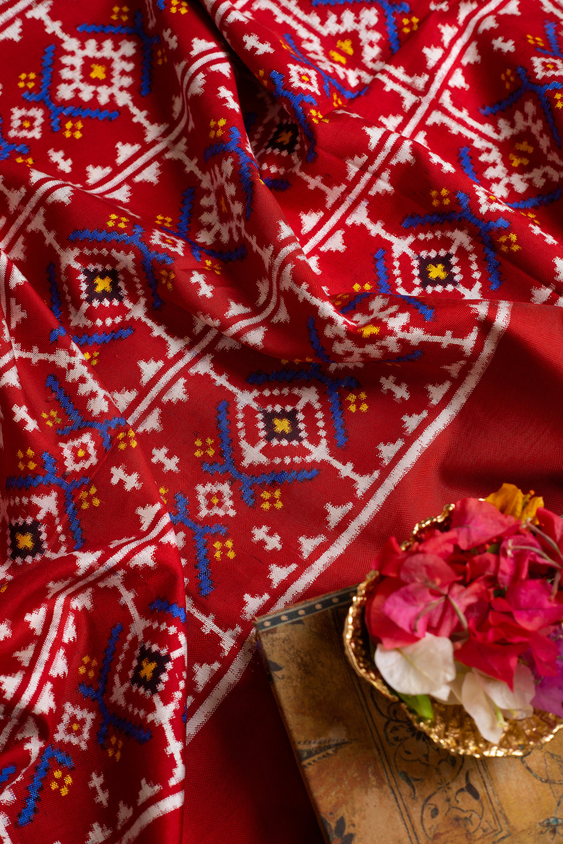 Geometric Blue Patan Patola Saree