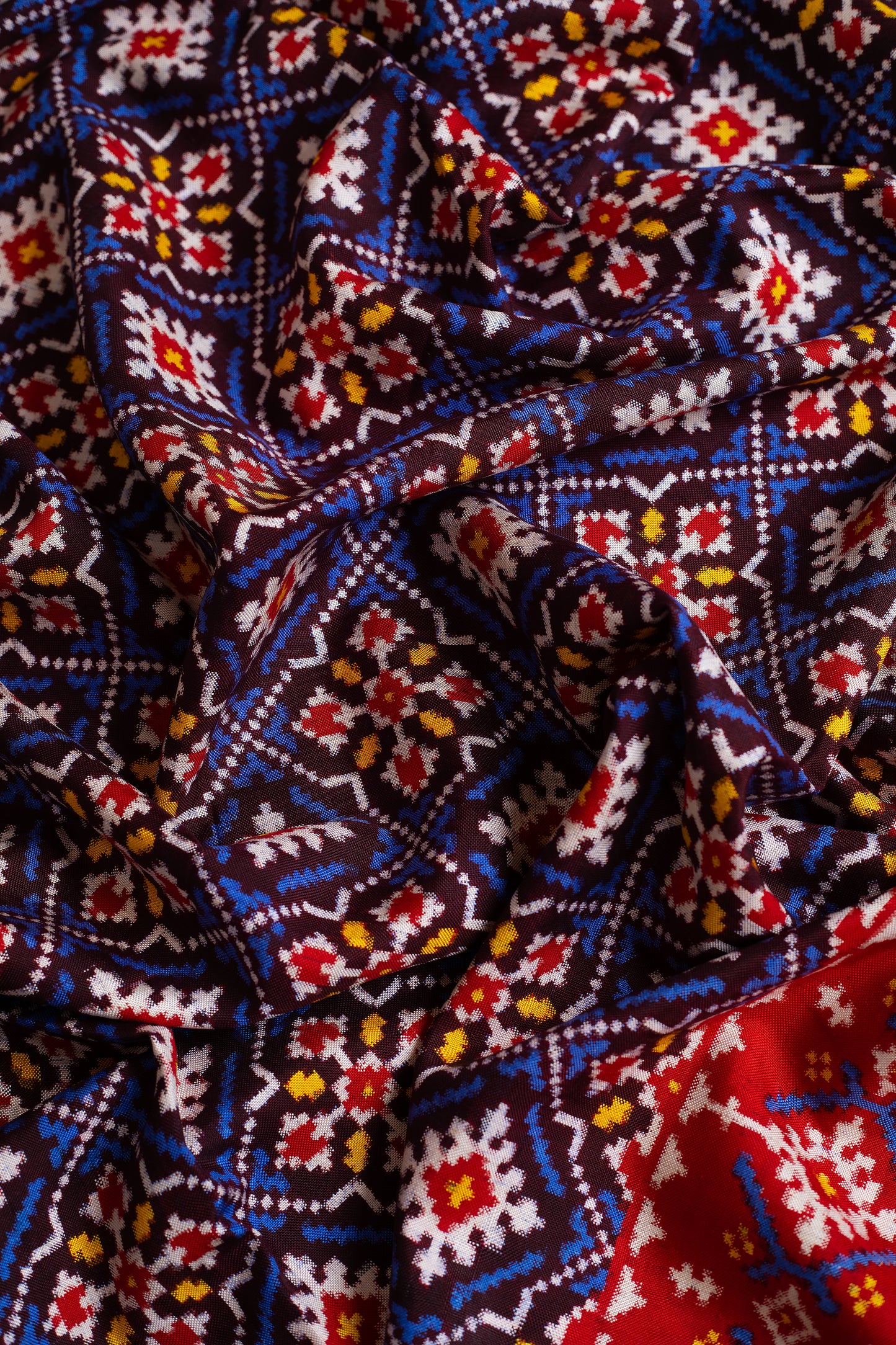 Geometric Blue Patan Patola Saree