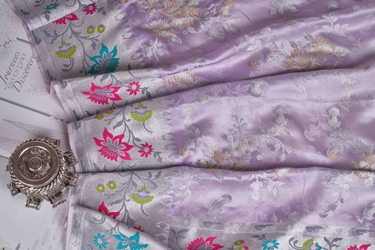 Lavender mashru silk saree