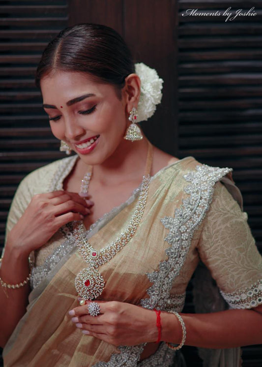 Golden Tissue Chanderi Silk Saree (PRE ORDER)