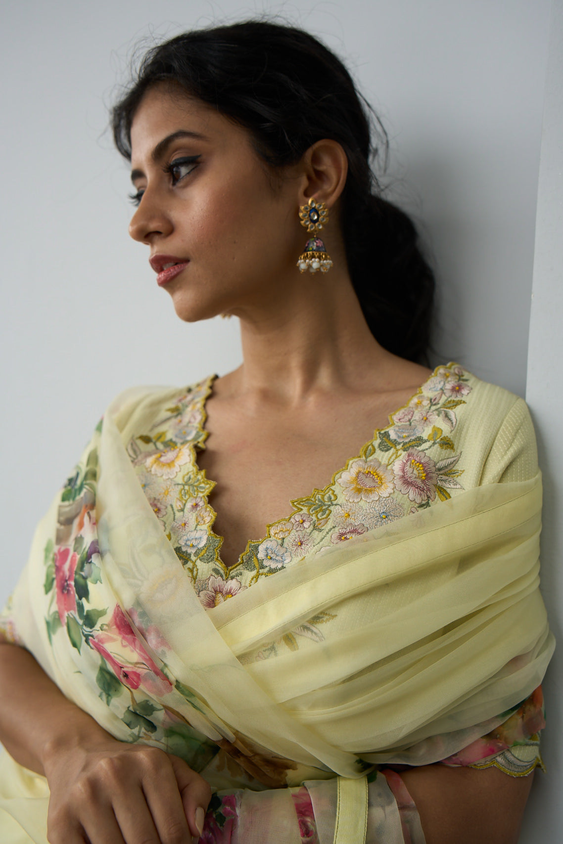 FLORAL FANTASY BLOUSE SET - MINT GREEN