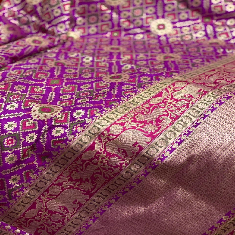 Purple Banarasi Patola Dupatta