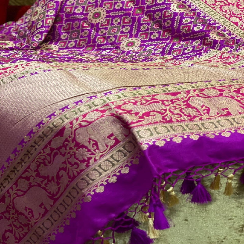Purple Banarasi Patola Dupatta