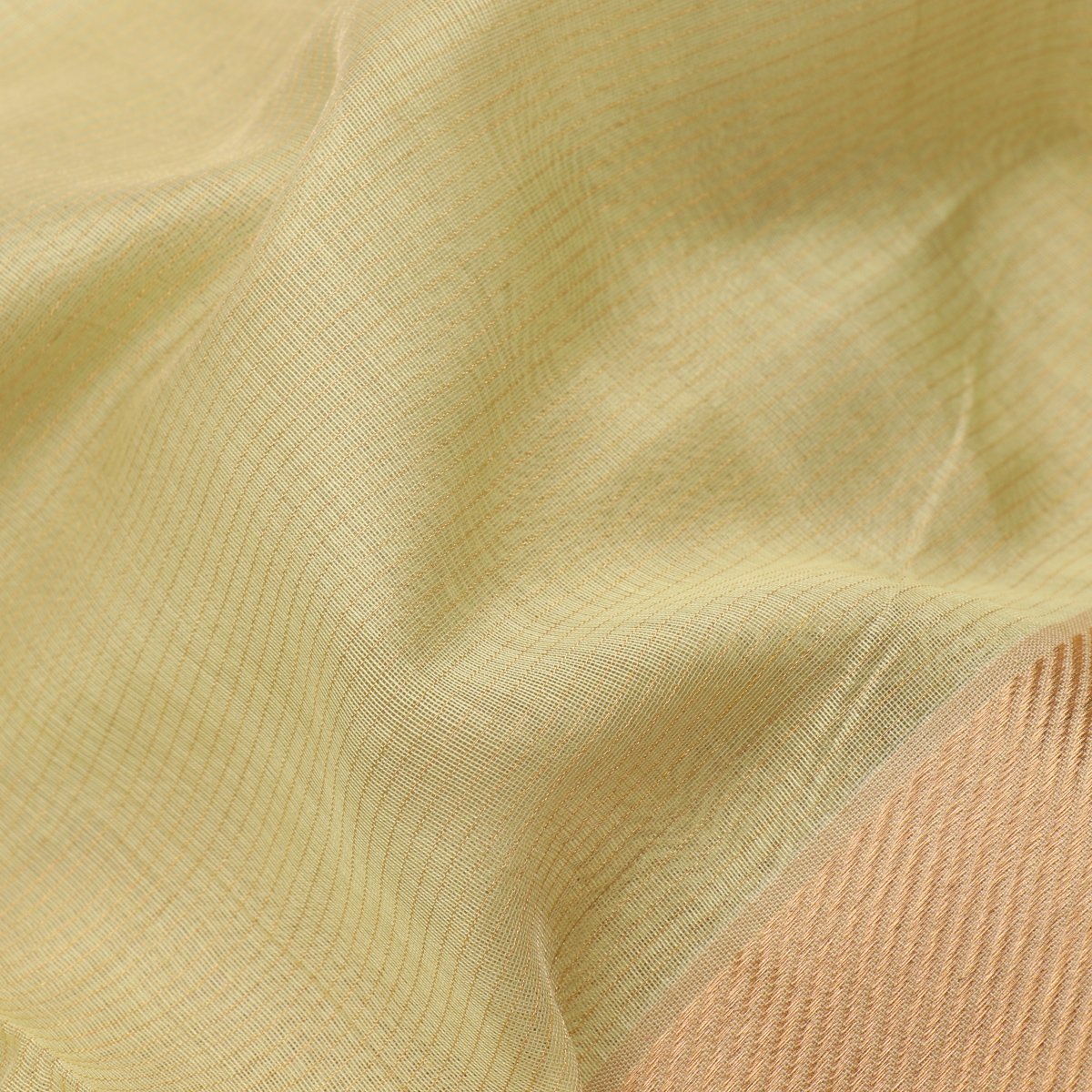 HANDWOVEN PISTA GREEN CHANDERI TISSUE SARI-WIIAPRICTSR 01- Fabric View