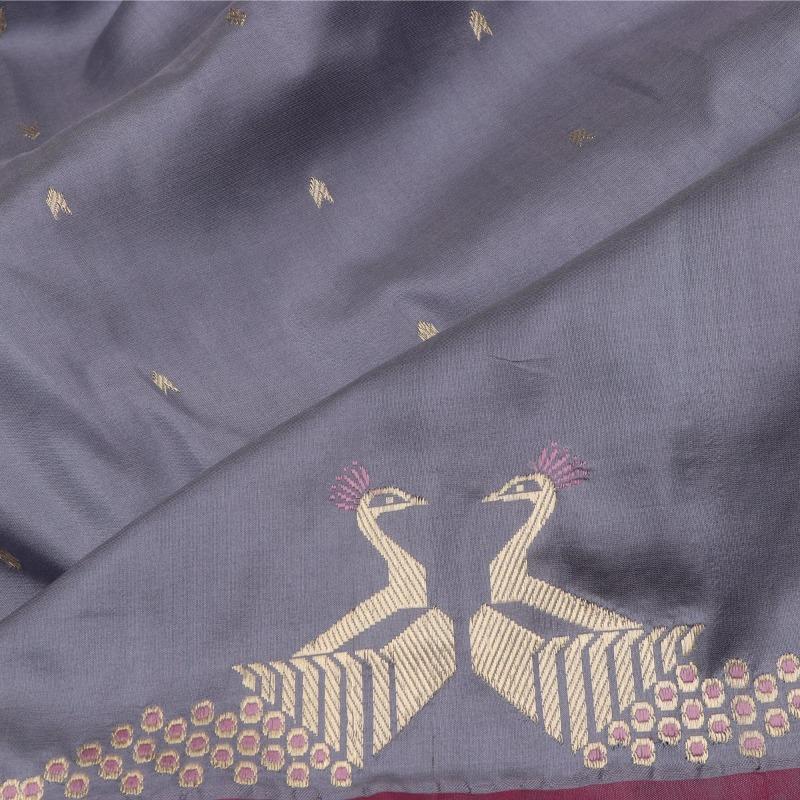 Mauve Banarasi Katan Silk Saree - WeaveinIndia