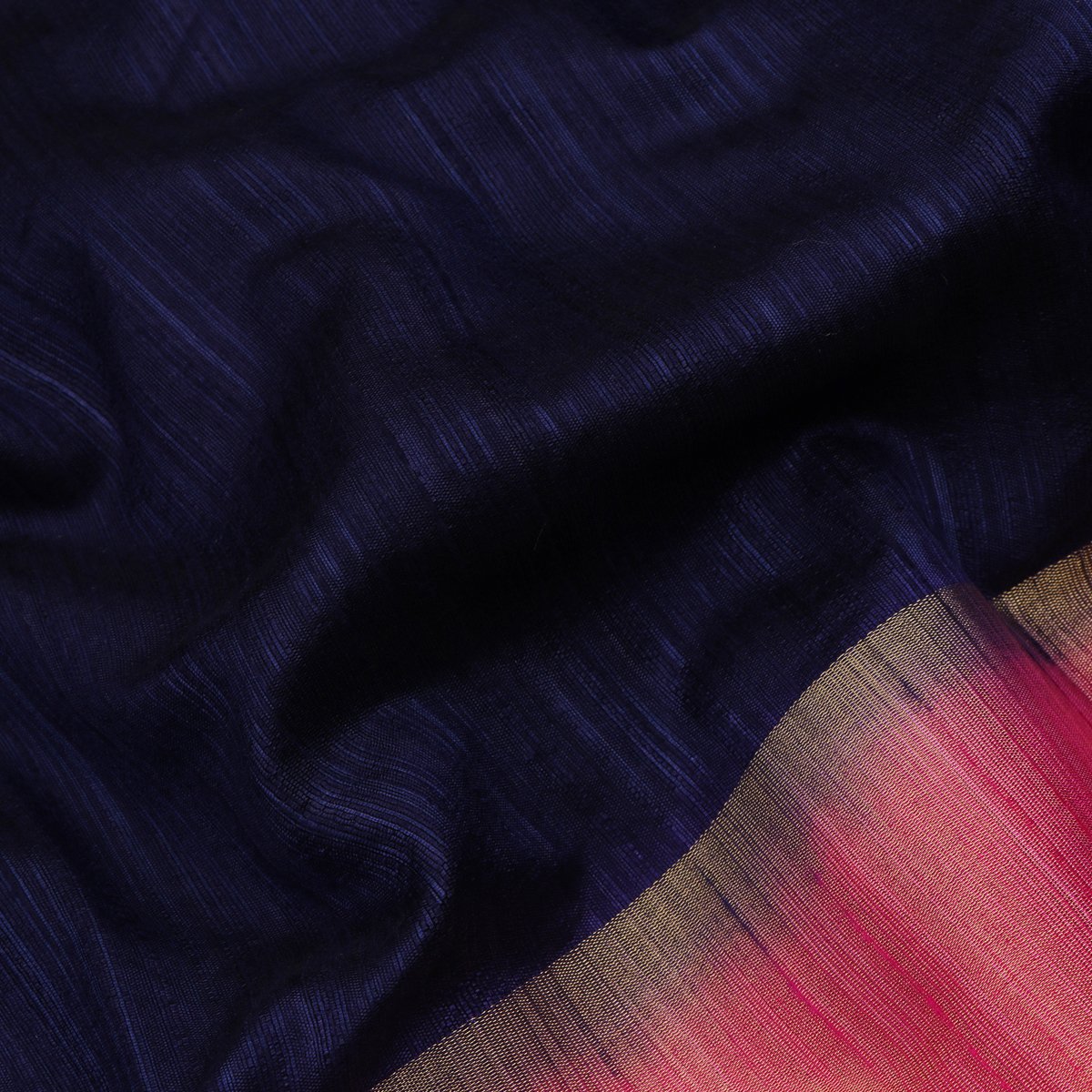 Handwoven Royal blue Banarasi Tussar Silk Sari- WIISHNIKARIDNAM0199 - WeaveinIndia