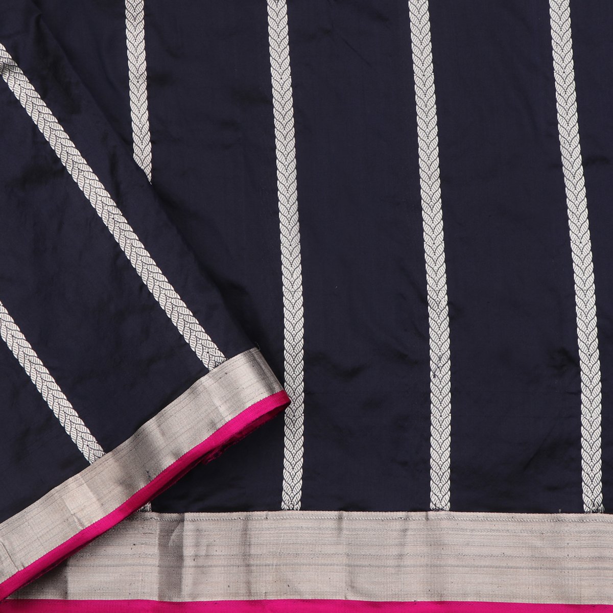 Handwoven Black Banarasi Katan Silk Sari - WIIBTARIDNAM005 - Blouse View