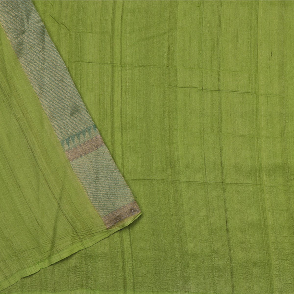 Handwoven Banarasi Khadi Tussar Beige Silk Sari - WIIEDT3446 07 - Blouse View