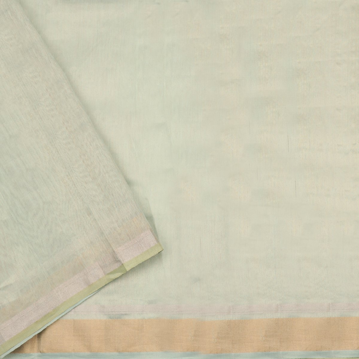 HANDWOVEN PISTA GREEN CHANDERI SILK EK NALIYA BUTTI SARI-WIIAPRICEBS 01- Blouse View