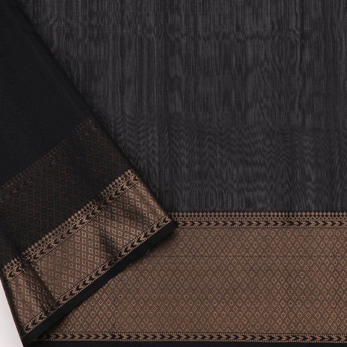 Handwoven Black Maheshwari Silk Cotton Sari-WIIGS034- Blouse View