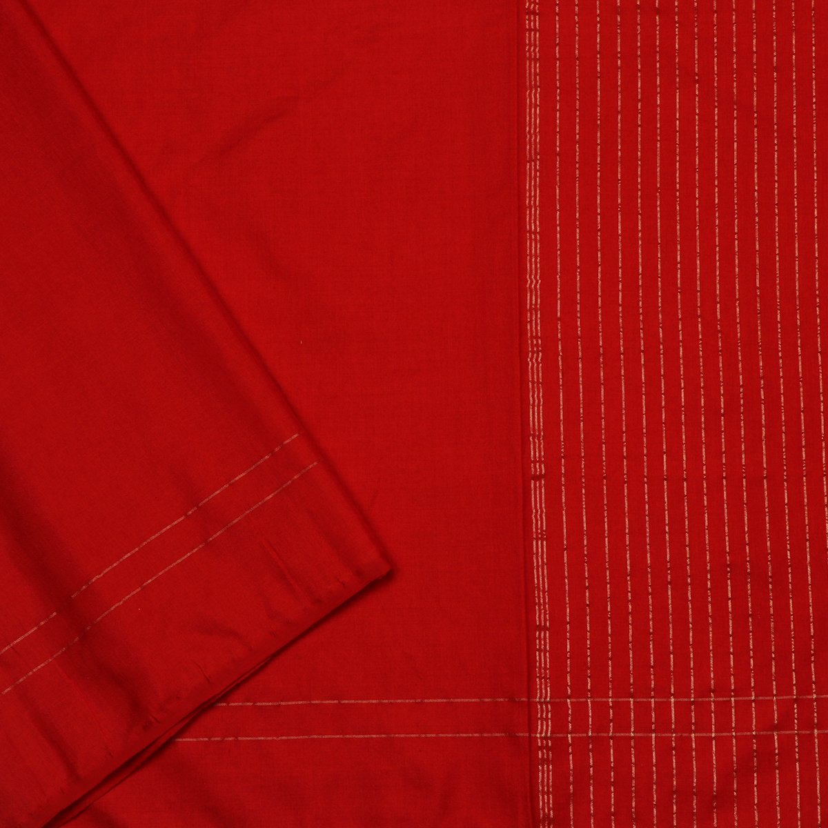 Handwoven Cherry Red Banarasi Cotton Silk Sari - WIIBT0020 - Blouse View