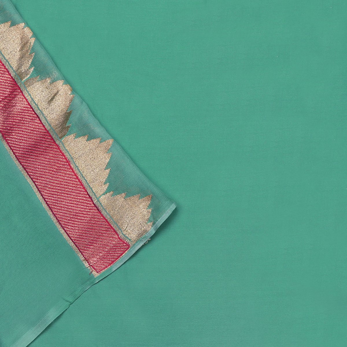 Handwoven Coral Banarasi Pure Silk Georgette Sari - WIIEDT3466 08 - Blouse View