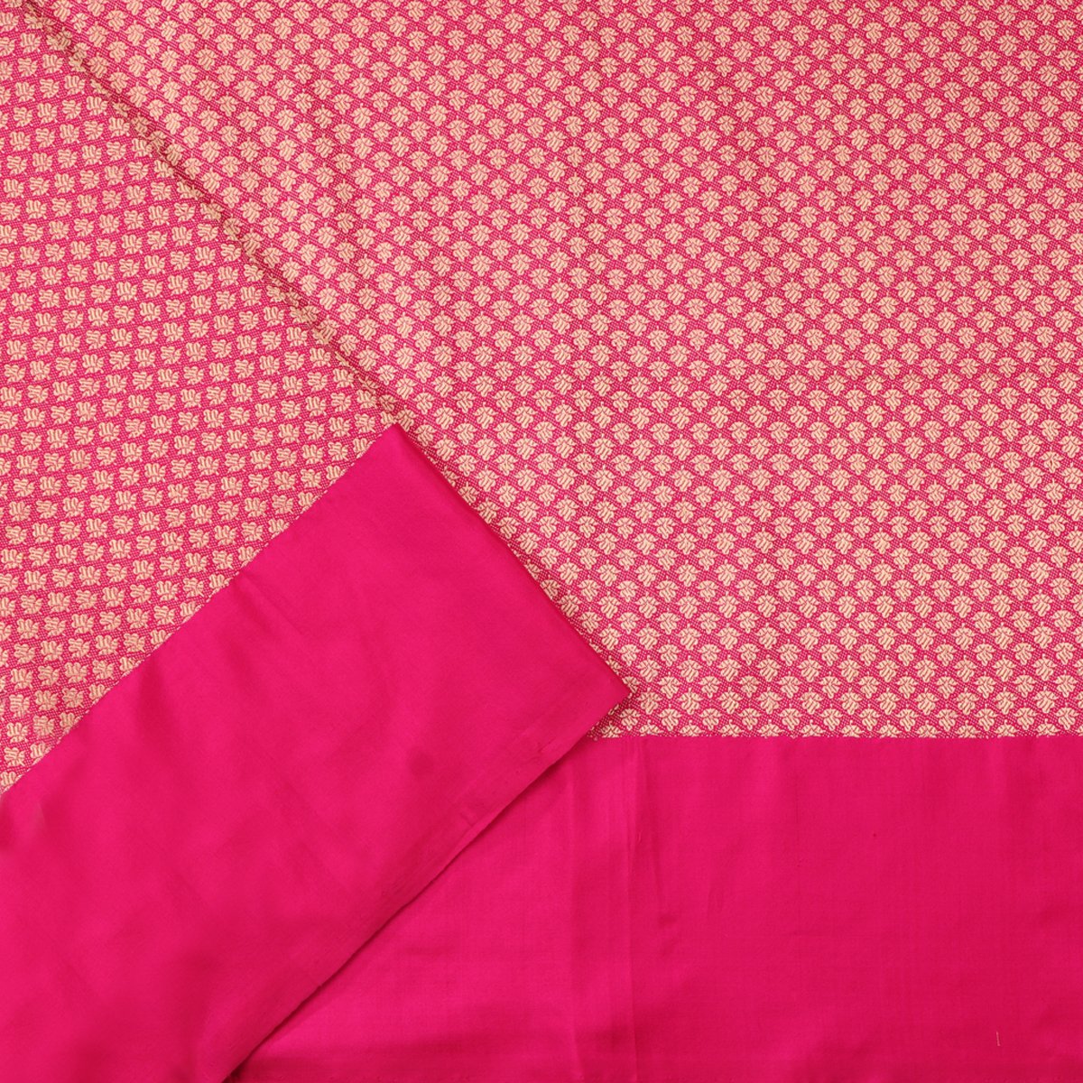 Handwoven Chilli Red And Magenta Banarari Sari - WIISDT650 003 - Blouse View