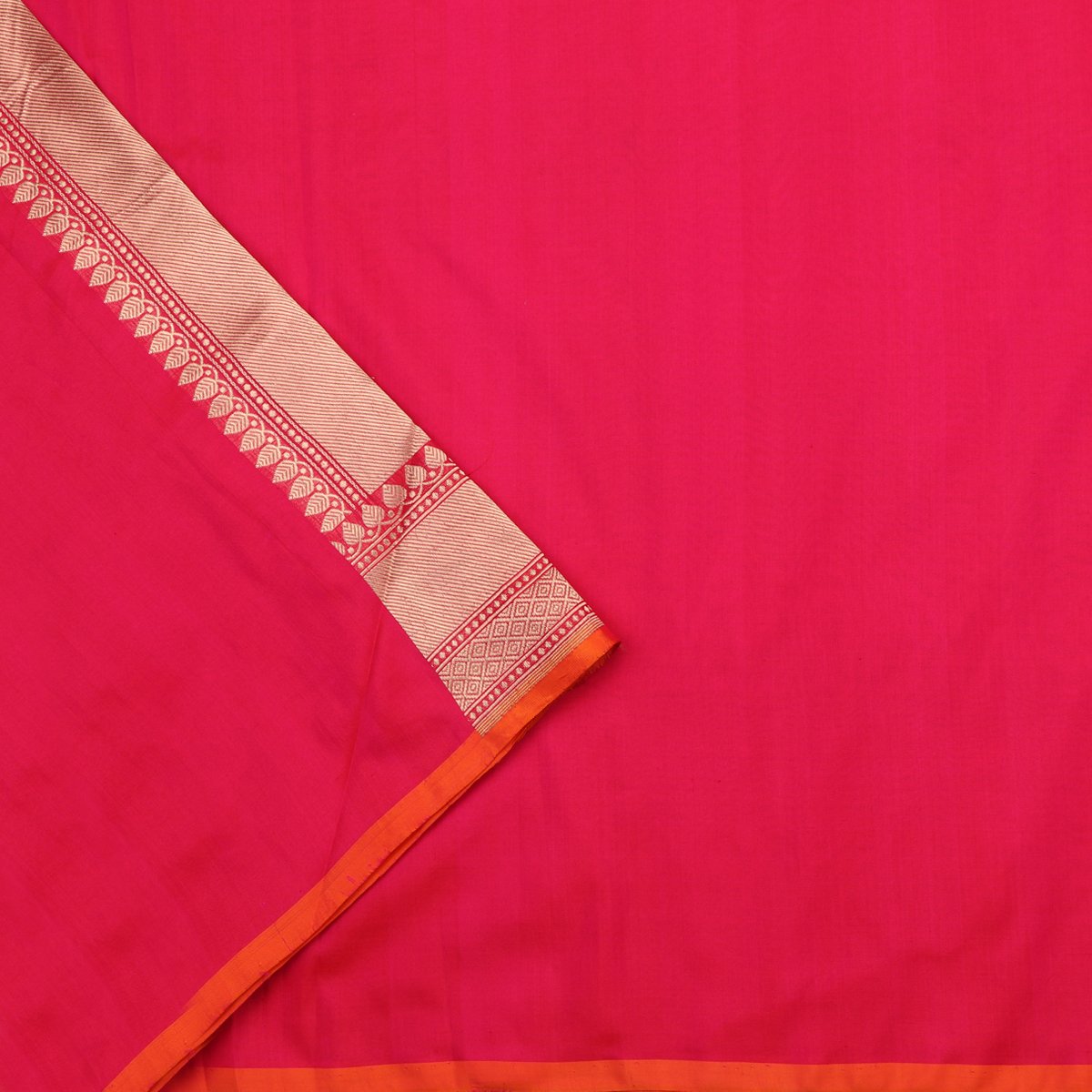 Handwoven Fuchsia Pink Banarasi Katan Silk Sari - WIISHNIKARIDNAM0066 - Blouse View