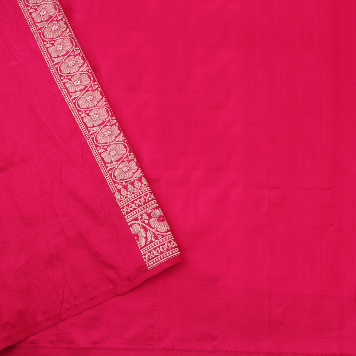Handwoven Rani Pink Banarasi Silk Sari - WIIBT0007 - Blouse View