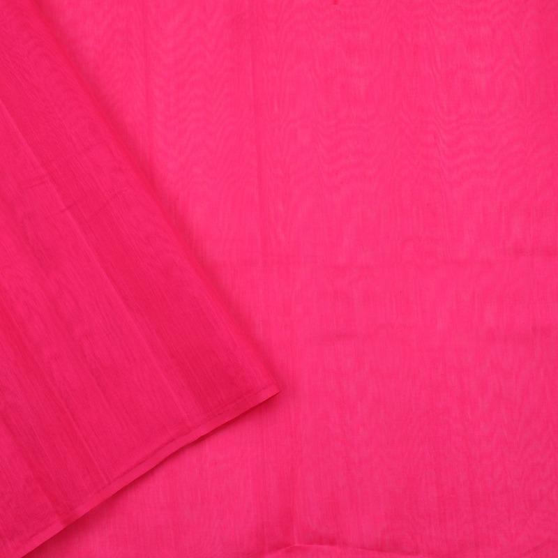 HANDWOVEN FUCHSIA PINK CHANDERI SILK SARI-WIIAPRICWDS01- Blouse View