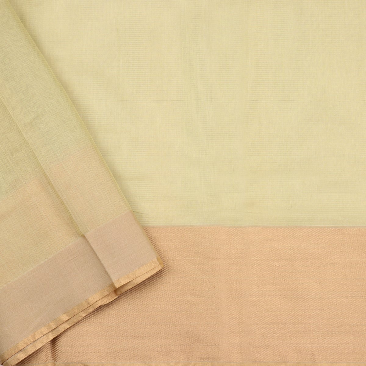 HANDWOVEN PISTA GREEN CHANDERI TISSUE SARI-WIIAPRICTSR 01- Blouse View