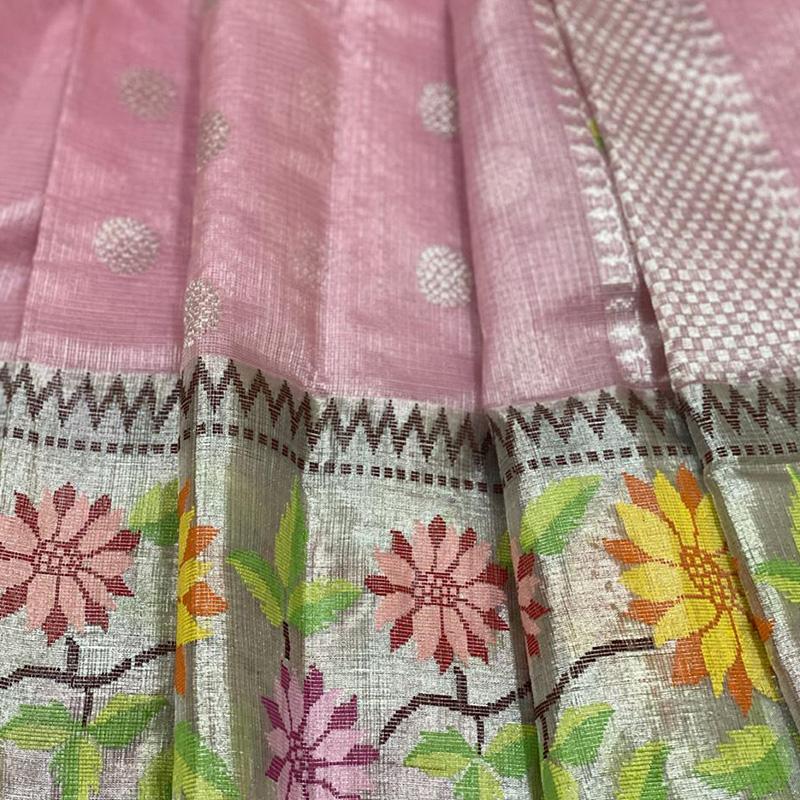 Pink Kota Silk Saree- Pre order - WeaveinIndia