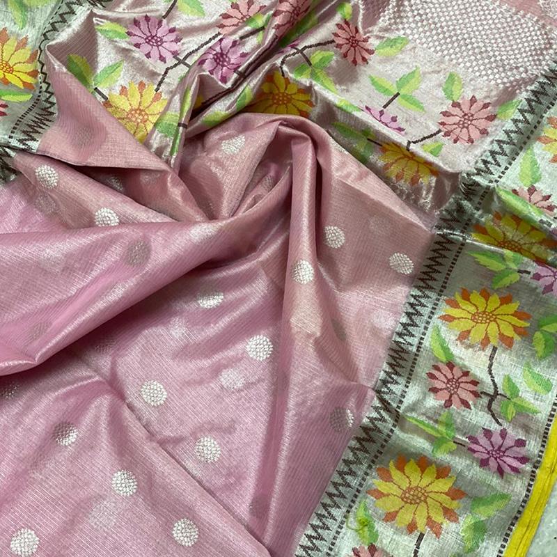 Pink Kota Silk Saree- Pre order - WeaveinIndia