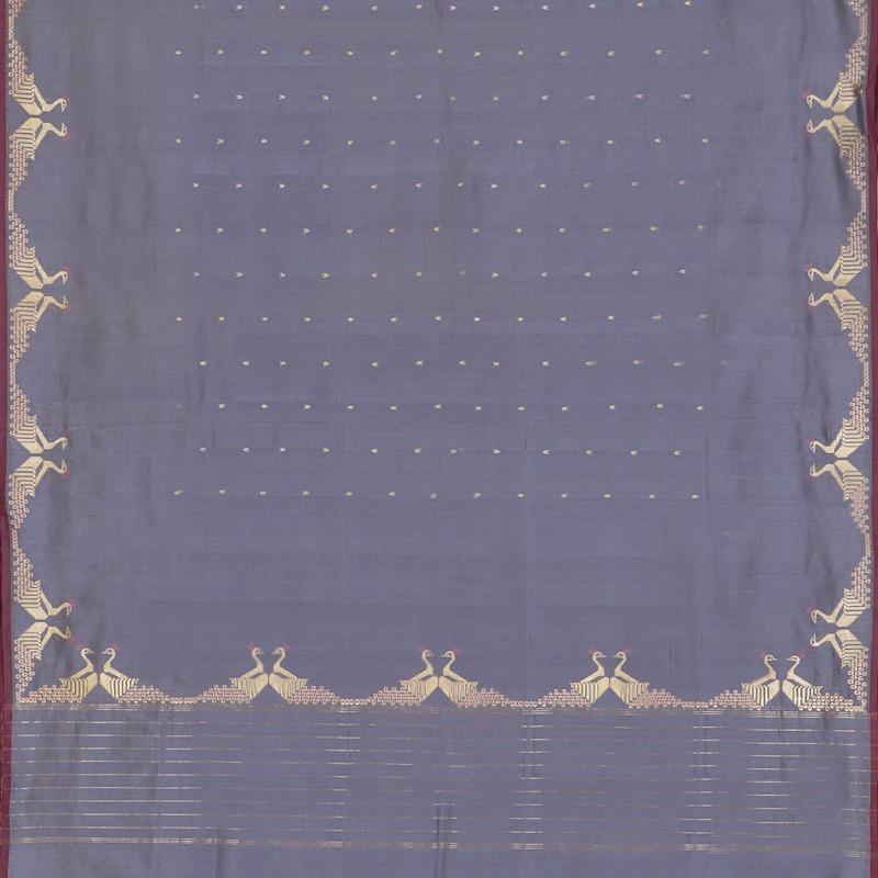 Mauve Banarasi Katan Silk Saree - WeaveinIndia