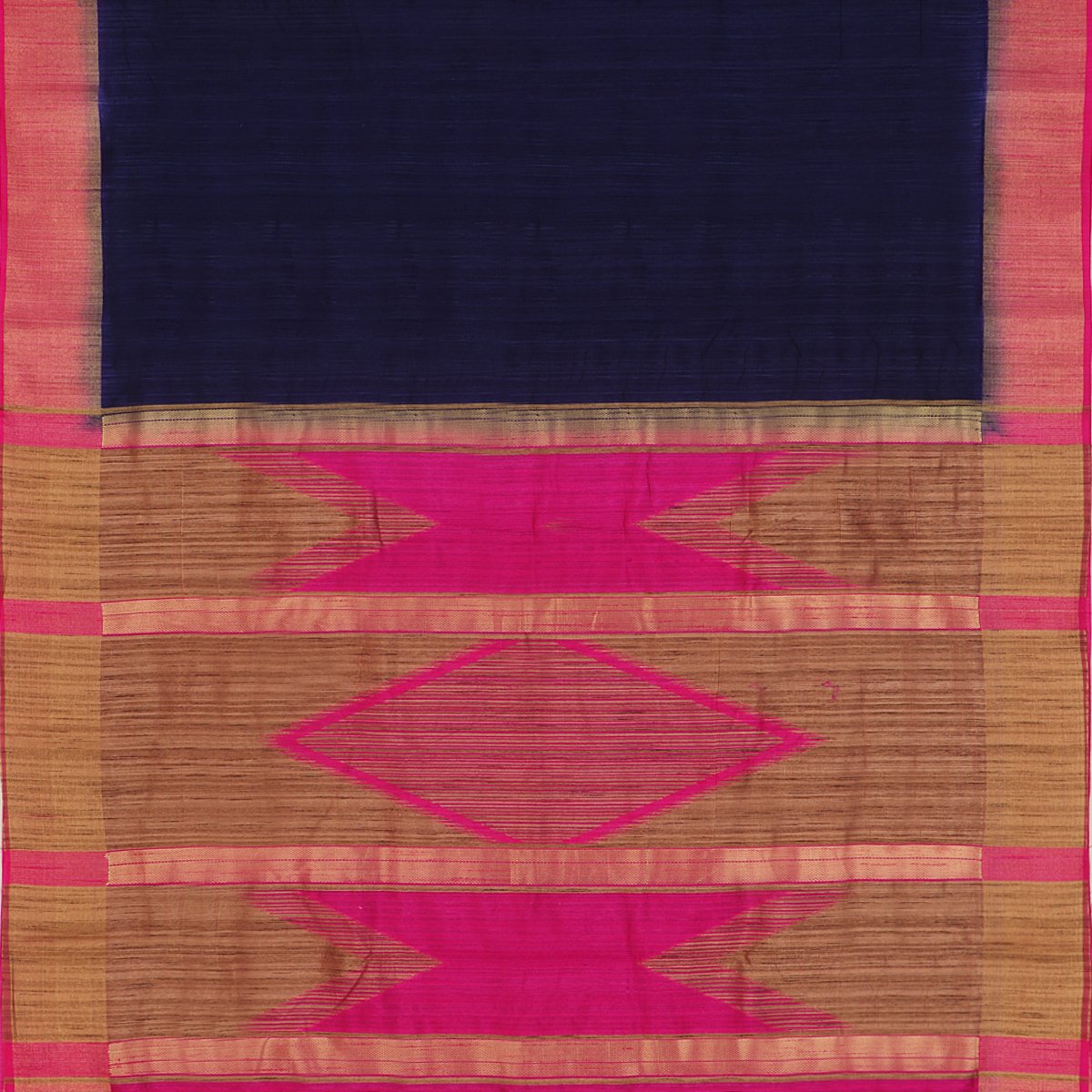 Handwoven Royal blue Banarasi Tussar Silk Sari- WIISHNIKARIDNAM0199 - WeaveinIndia