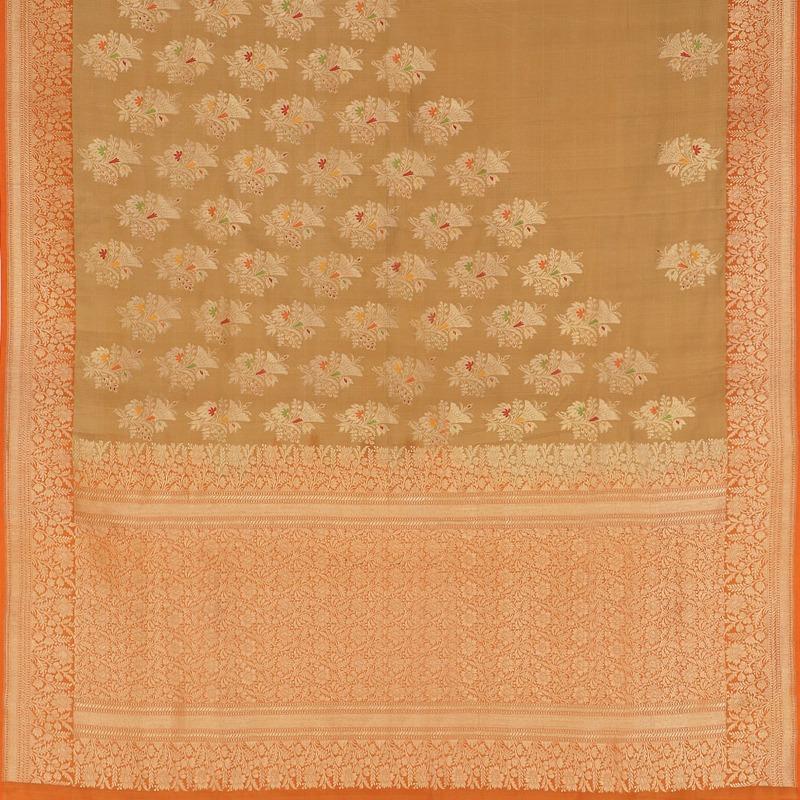 Golden Banarasi Silk Saree - WeaveinIndia