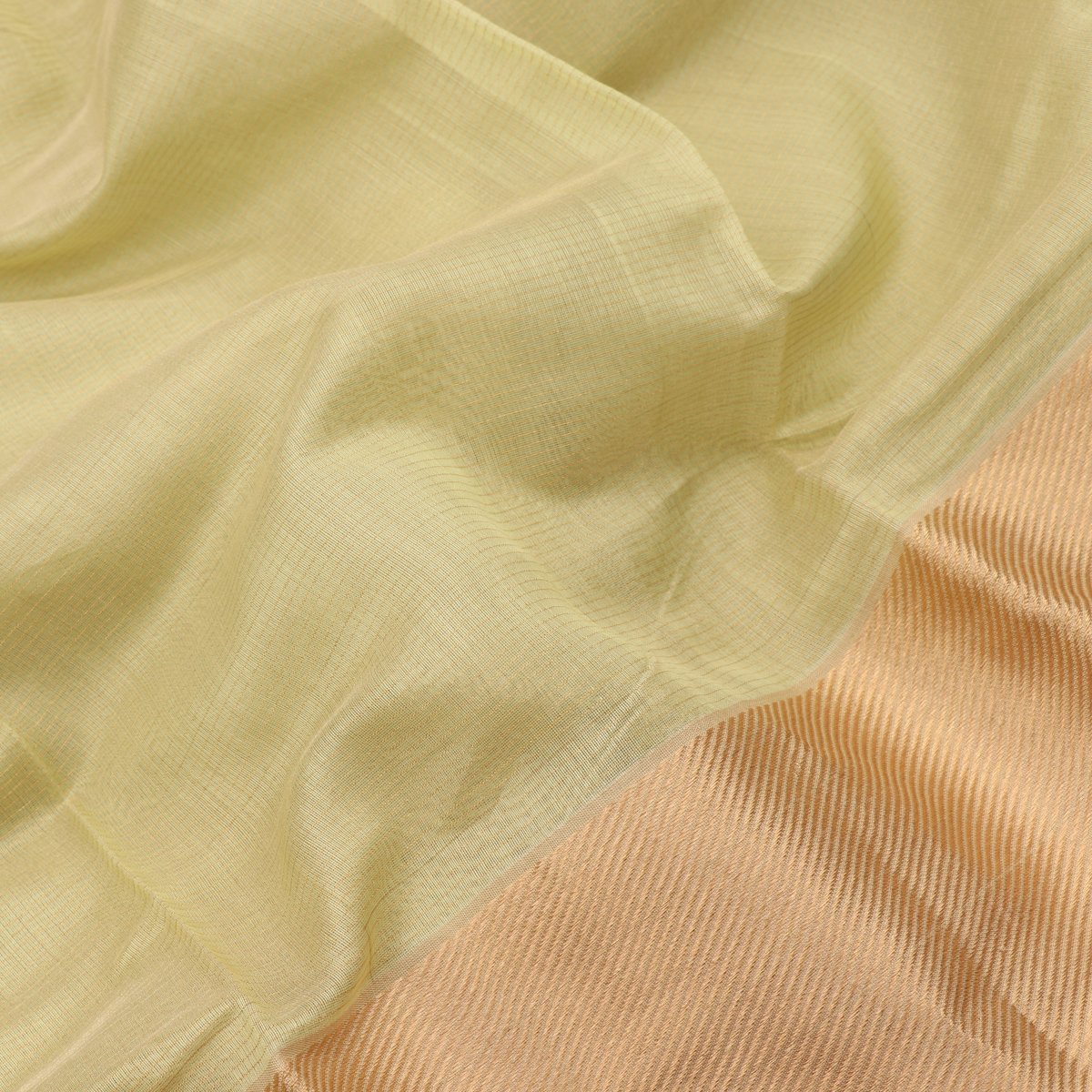 HANDWOVEN PISTA GREEN CHANDERI TISSUE SARI-WIIAPRICTSR 01- Design View