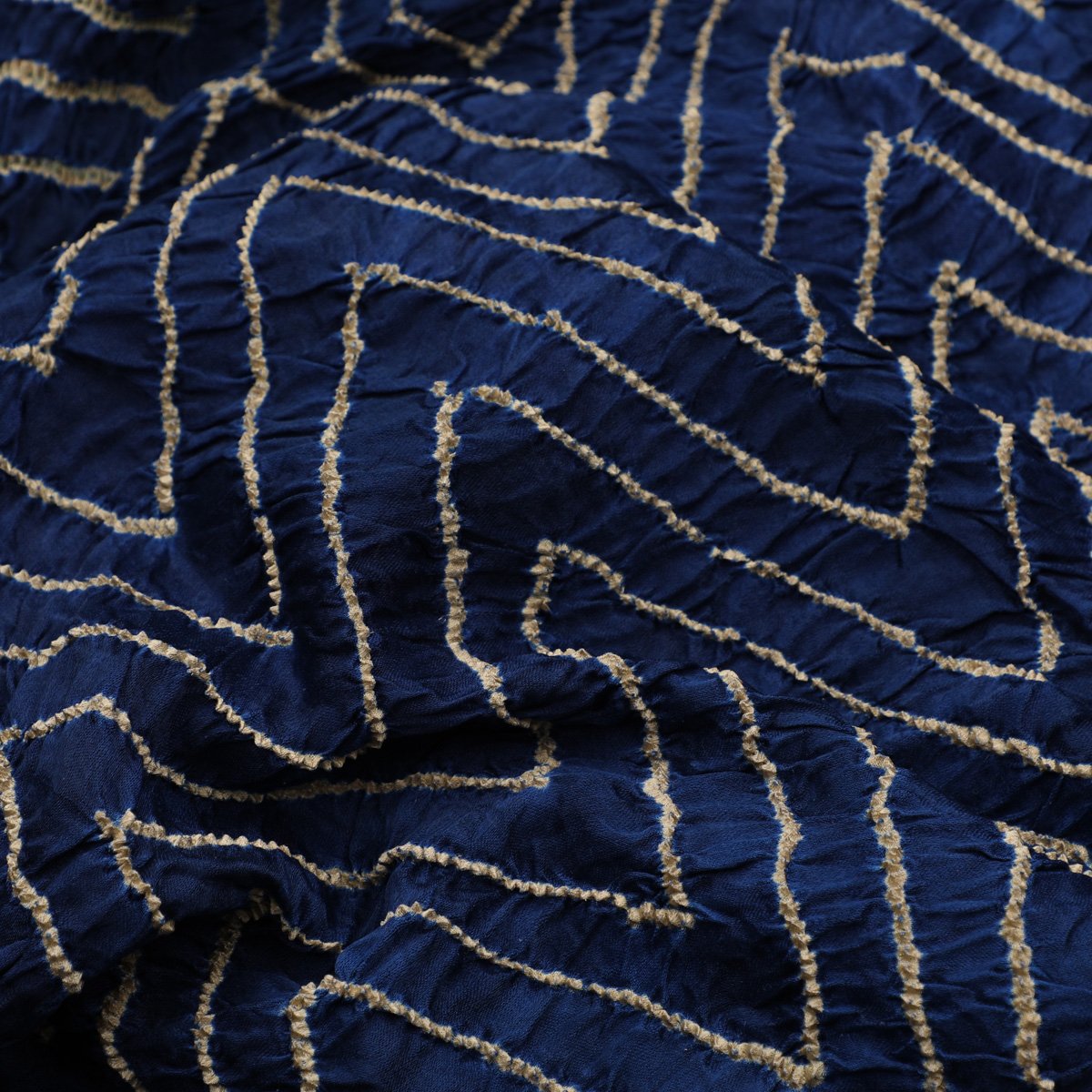Handwoven Navy blue Gajji silk bandhani Saree- WIIAJB321 137 - WeaveinIndia