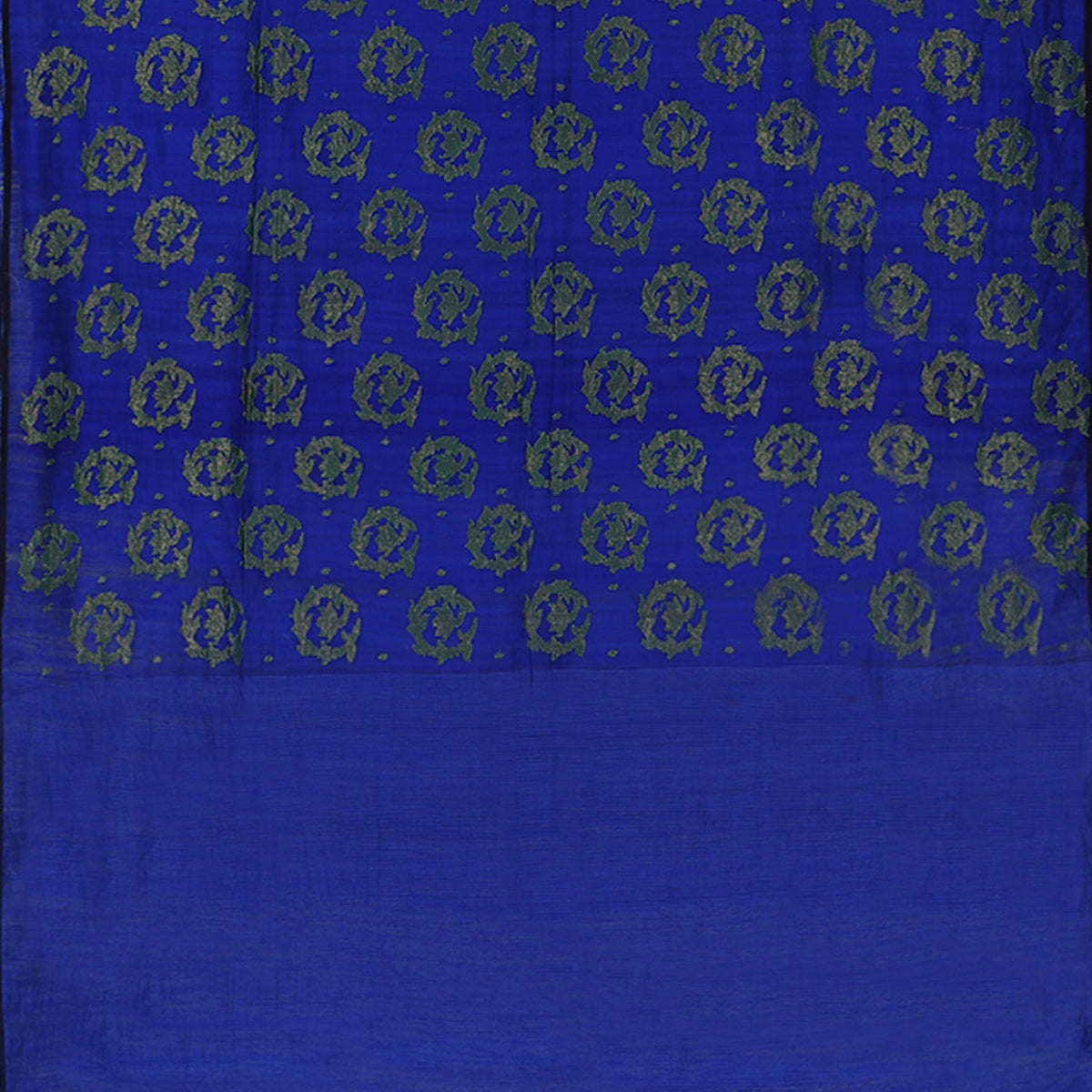 Handwoven Royal Blue Matka Silk Bailou Sari - WIIARIDNAM039 - Detailed View