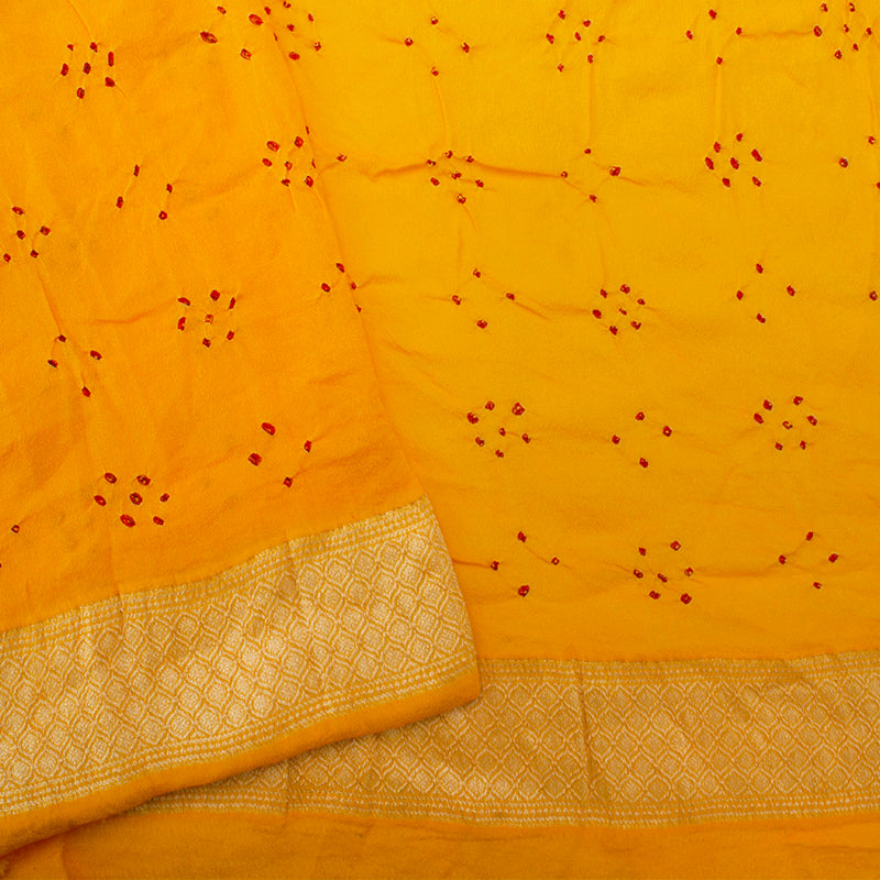 Sunshine Yellow Bandhani Saree