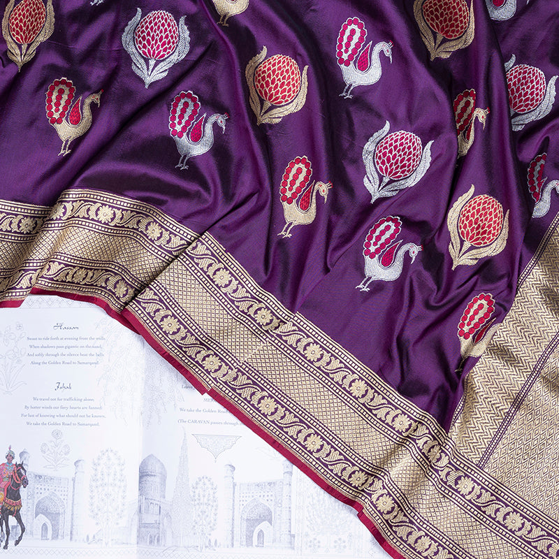 Purple Banarasi Silk Saree