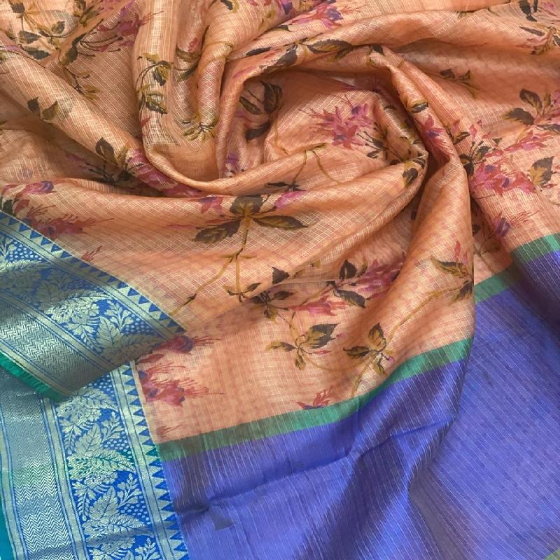 Coral kota Silk Saree - WeaveinIndia