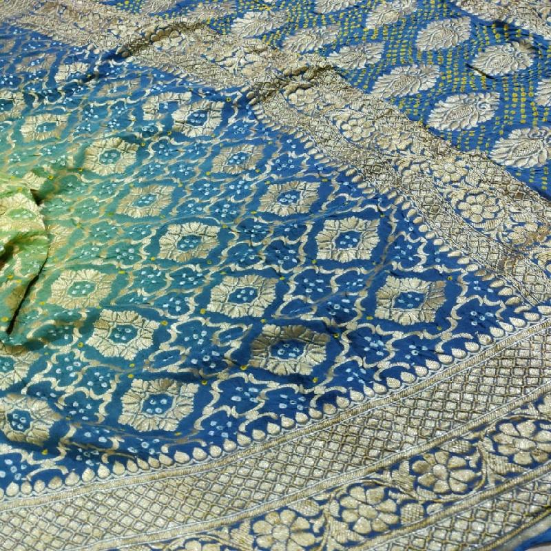 Two shaded Bandhani Dupatta - WeaveinIndia