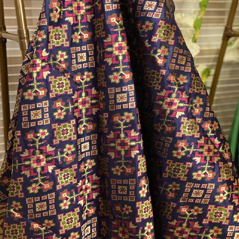 Royal Blue Banarasi Dupatta - WeaveinIndia
