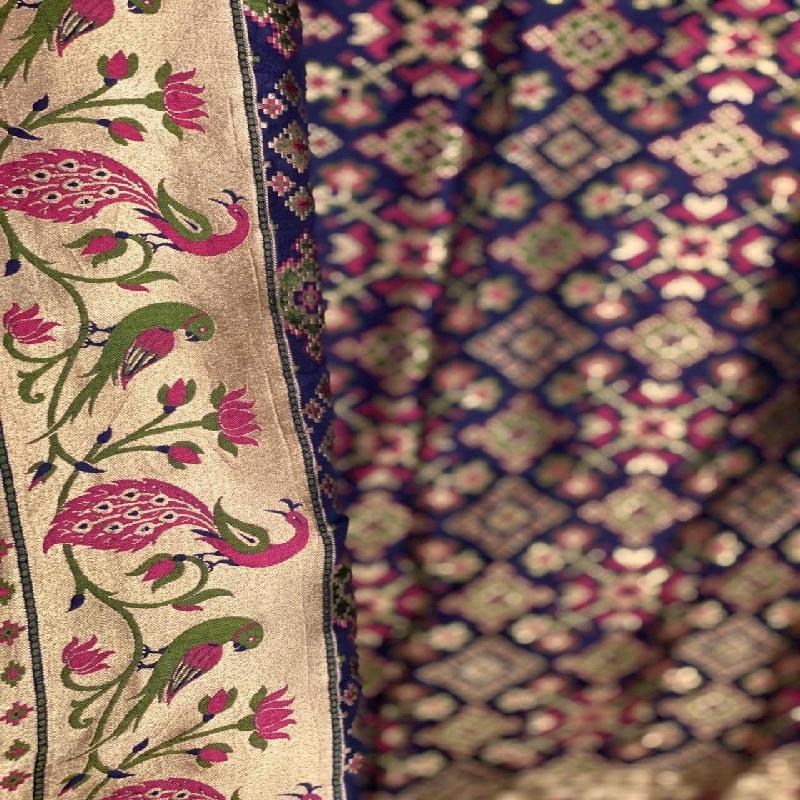 Royal Blue Banarasi Dupatta - WeaveinIndia