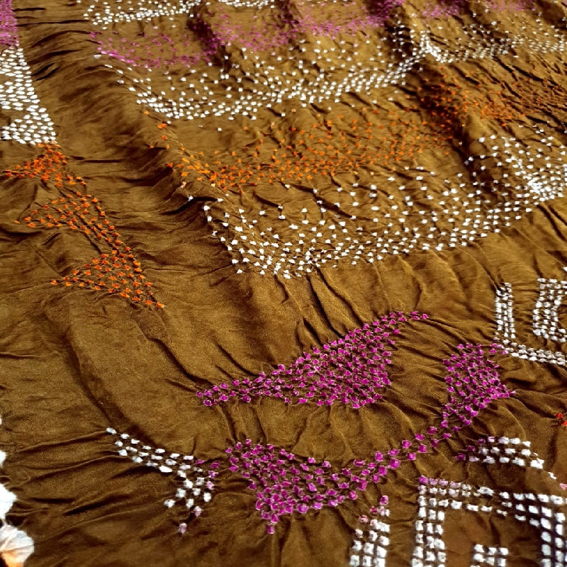 Mustard Bandhani Saree