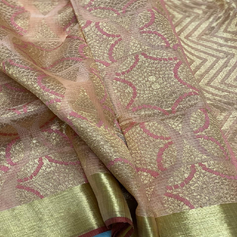 Coral Kota Silk Saree