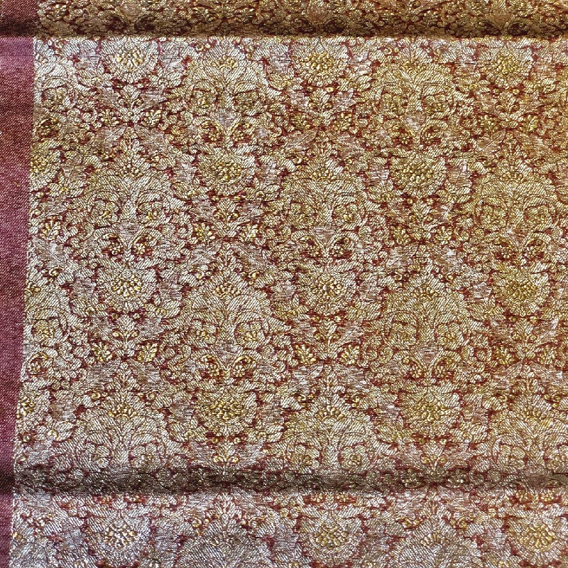 Brick Red Banarasi Organza Unstitched Lehenga- Pre Order