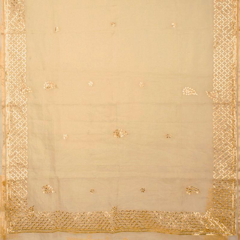 Golden Beige Tissue Kota Silk Saree